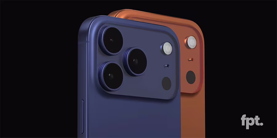 iPhone 17 Pro renders in blue and orange by Jon Prosser.