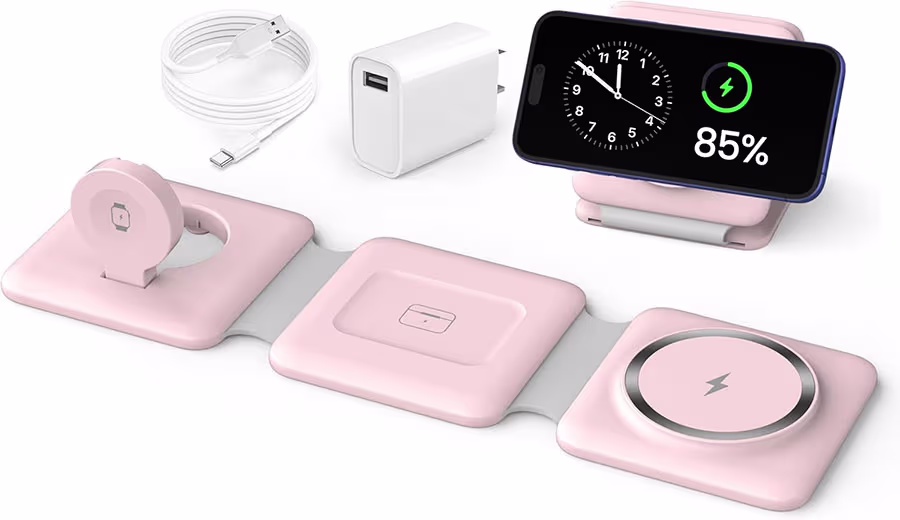 MagSafe 3 In 1 Charging Station Pink Color