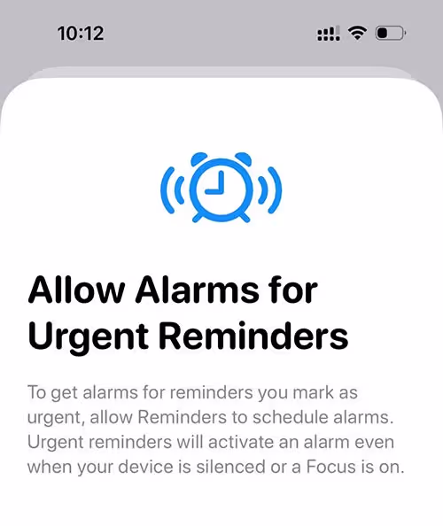 Reminders Alarm In IOS 26.2