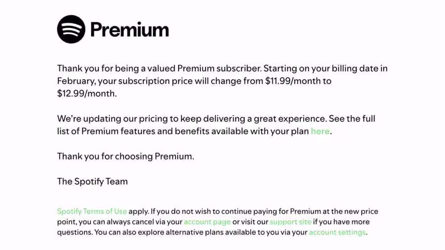Spotify Premium Price Increase Announced In Us