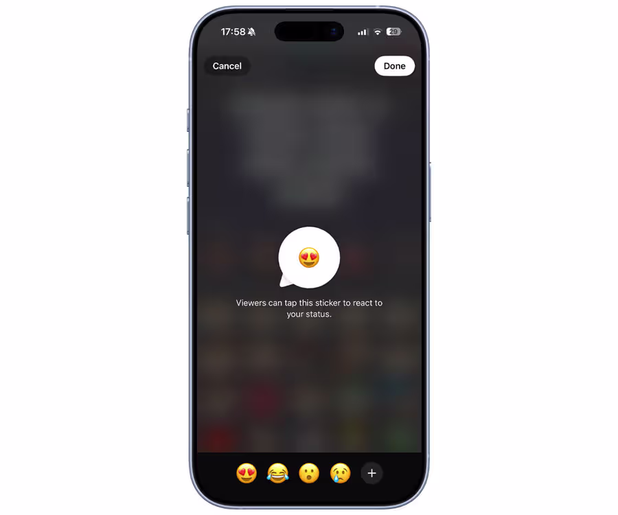 How To Add Whatsapp Status Reaction Sticker 02