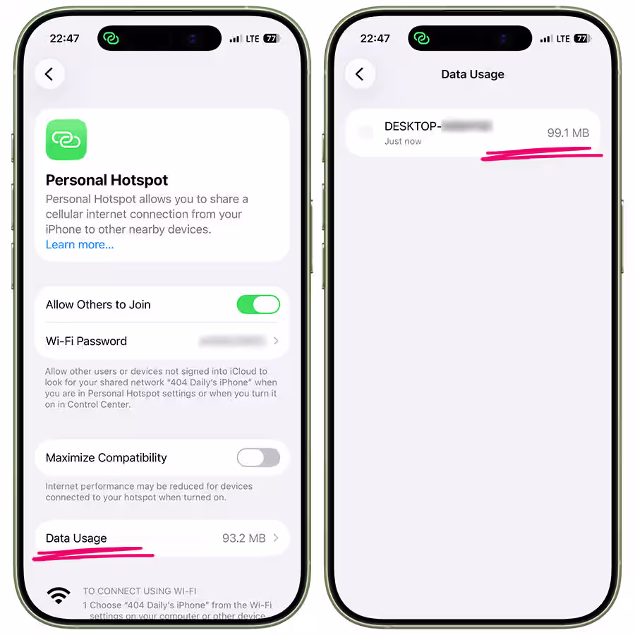 Ios 26.4 Hotspot Data Usage