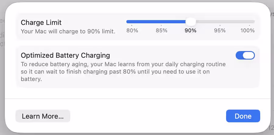 MacOS 26.4 Charge Limit