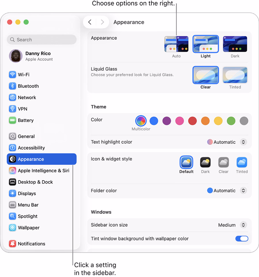 Mac Appearance Settings